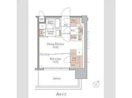 ジオエント梅田北リバーフロント(1DK/6階)の間取り写真