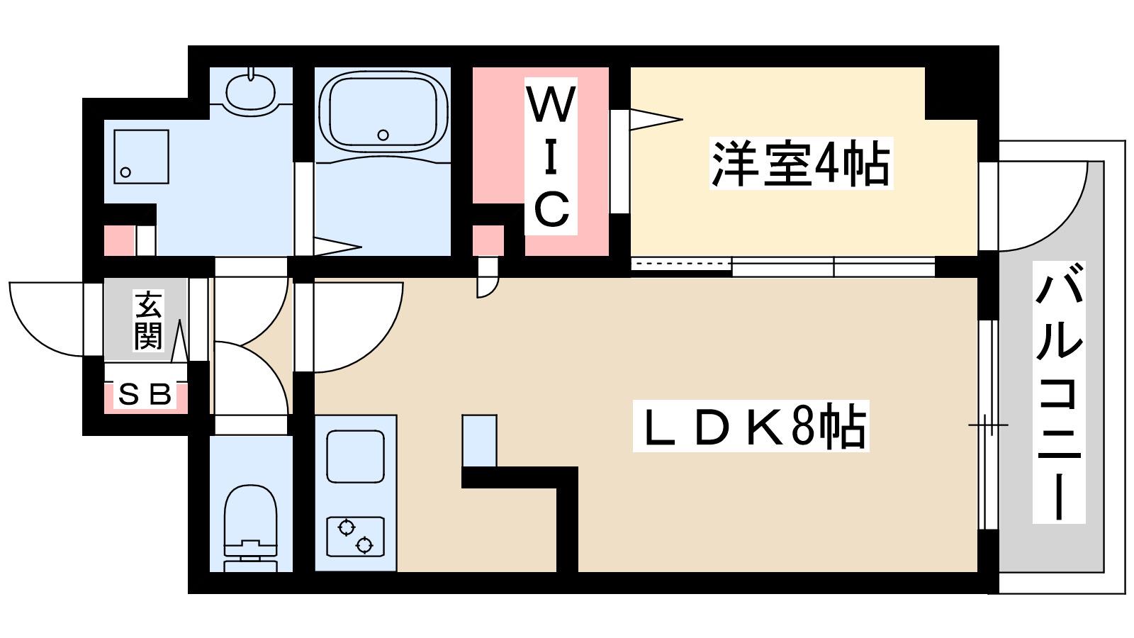 プランドール新北野(1LDK/7階)の間取り写真