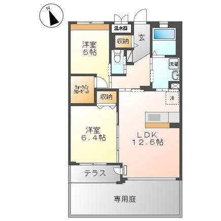 アリビオ(2LDK/1階)の間取り写真