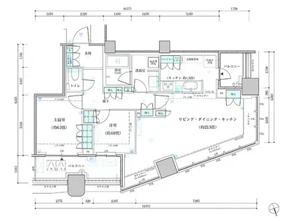 パークタワー勝どき サウスタワー(2LDK/12階)の間取り写真