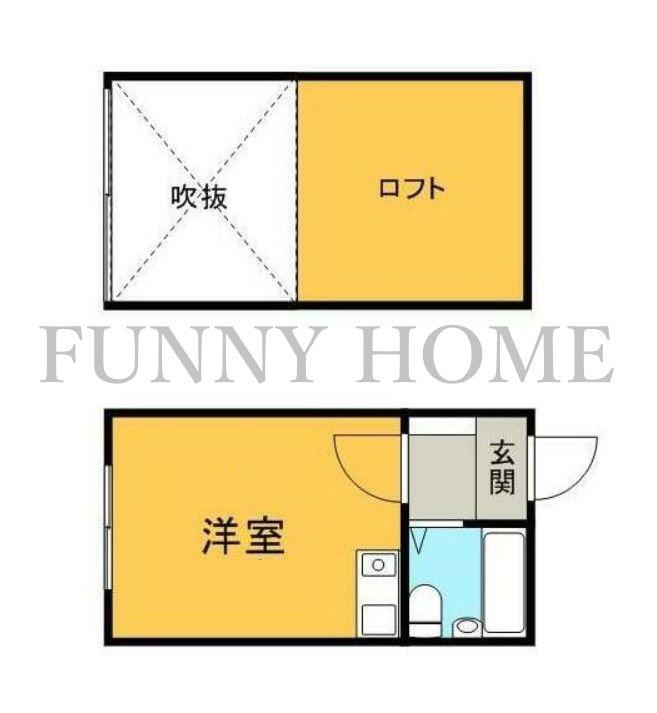 ラフィーユマルナンB棟(ワンルーム/2階)の間取り写真