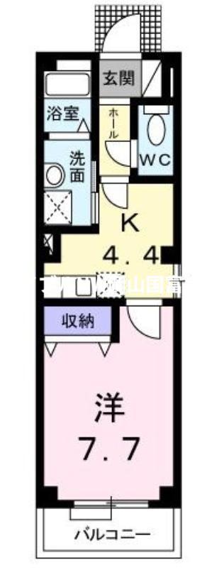 サントラハイツ永野(1K/1階)の間取り写真