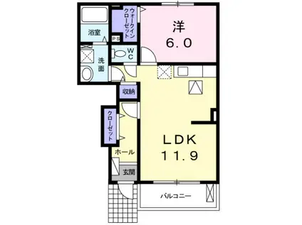 モントレゾール(1LDK/1階)の間取り写真