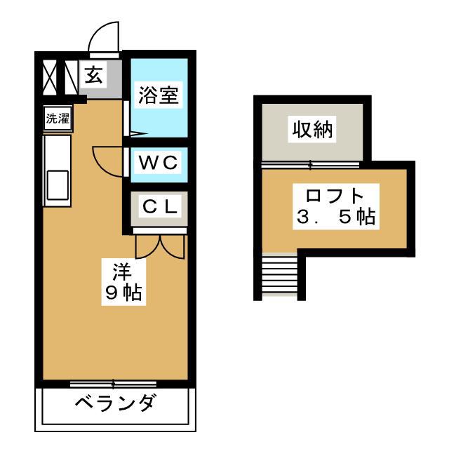 ロフトハウスこうの(ワンルーム/2階)の間取り写真