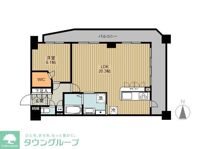 ベルジュール西東京(1LDK/6階)の間取り写真
