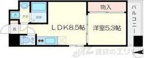 ライブガーデン江坂(1LDK/6階)の間取り写真