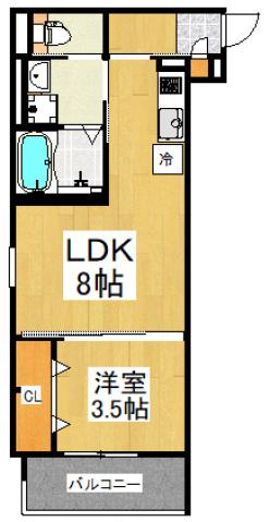 LUMINA イースト(1LDK/1階)の間取り写真