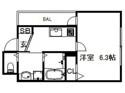 リーフビル坂口(1K/7階)の間取り写真