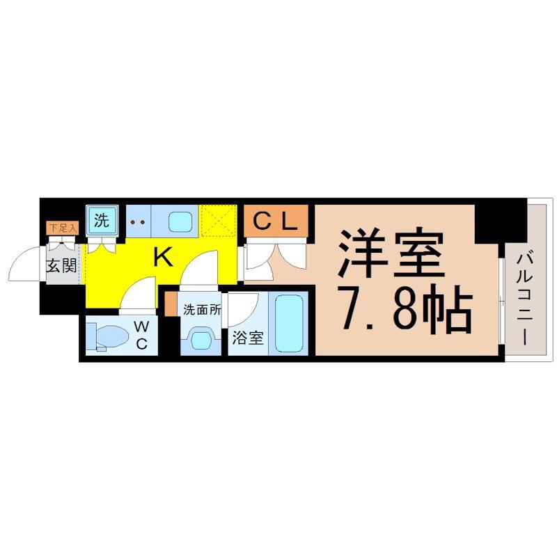 コンフォート新栄(1K/6階)の間取り写真