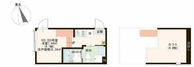 ブリエ新小岩(ワンルーム/1階)の間取り写真