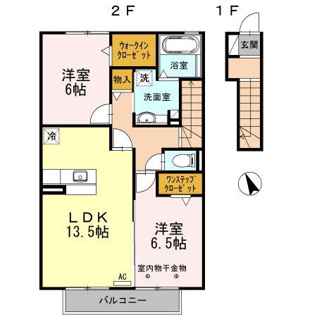 AZIB(2LDK/2階)の間取り写真