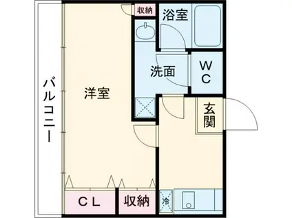 サンライズ西(1K/2階)の間取り写真