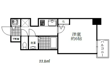 ララプレイス三宮ルミナージュ(1K/3階)の間取り写真