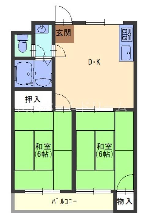 カトレヤマンション(2DK/3階)の間取り写真
