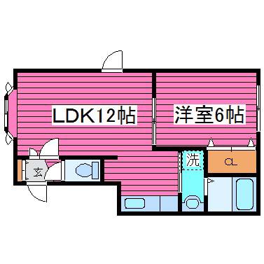 ルミエールみかみ(1LDK/2階)の間取り写真