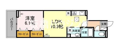 アンジュール大谷口(1LDK/2階)の間取り写真