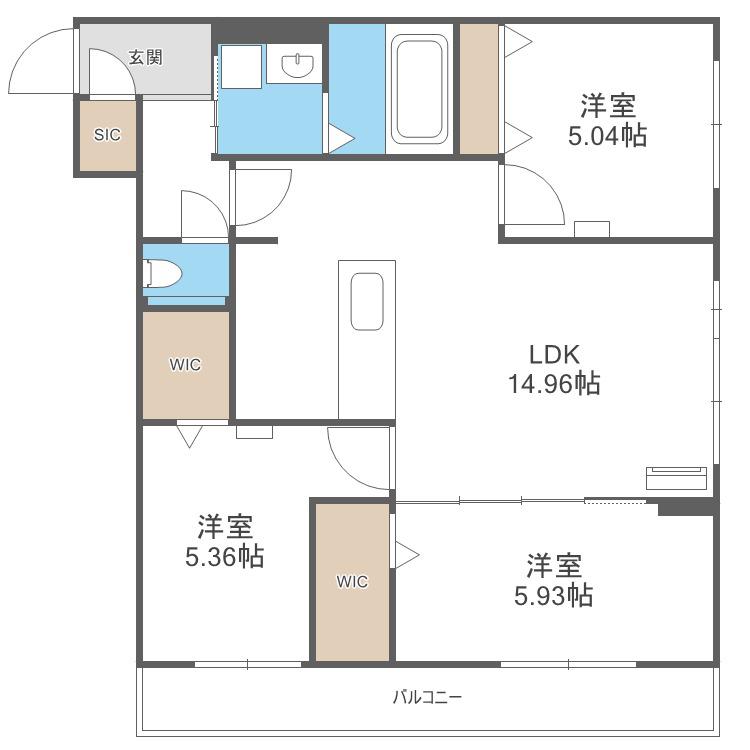 GEレジデンスFUKUZUMI(3LDK/2階)の間取り写真