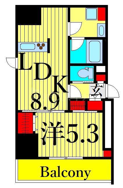 エスタート入谷II(1LDK/14階)の間取り写真