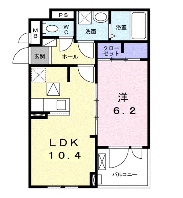 ラ・ルーチェ Y(1LDK/3階)の間取り写真