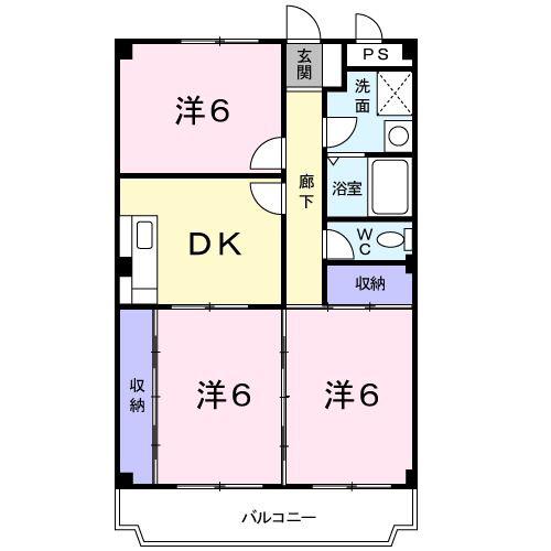つくばエクスプレス つくば駅 バス乗車時間：11分 最寄りバス停で下車 徒歩4分 4階建 築36年(3DK/4階)の間取り写真