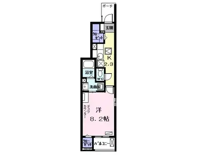 ハイグレイス(1K/1階)の間取り写真