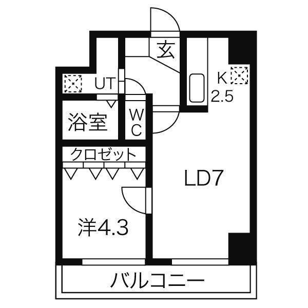 フロムコート(1LDK/3階)の間取り写真
