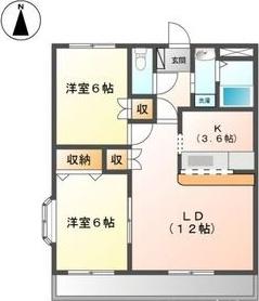 サンタプレイス(2LDK/1階)の間取り写真