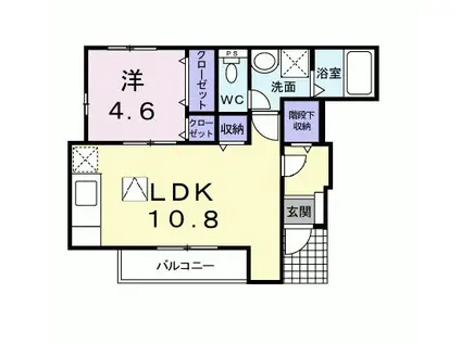 ブラッセル(1LDK/1階)の間取り写真