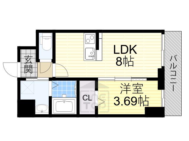 GRAN PASEO 江坂(1LDK/8階)の間取り写真