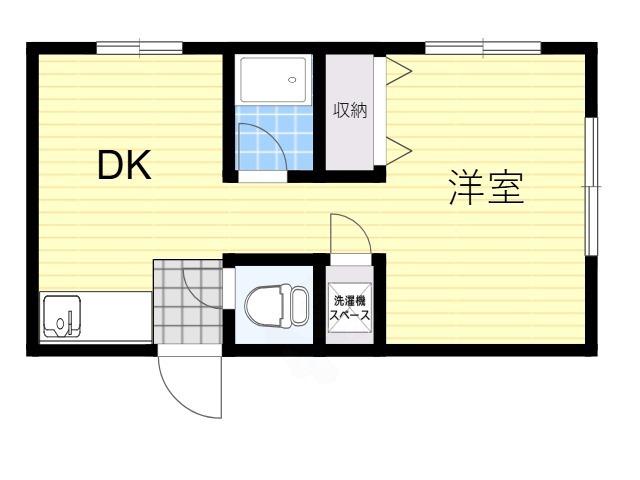 サンローズ小林(1DK/4階)の間取り写真