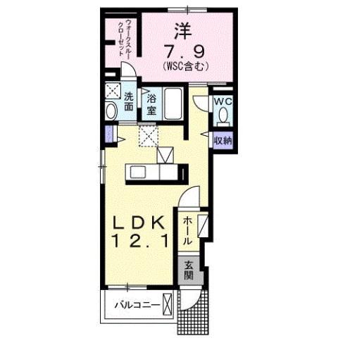 コージーレジデンスII(1LDK/1階)の間取り写真