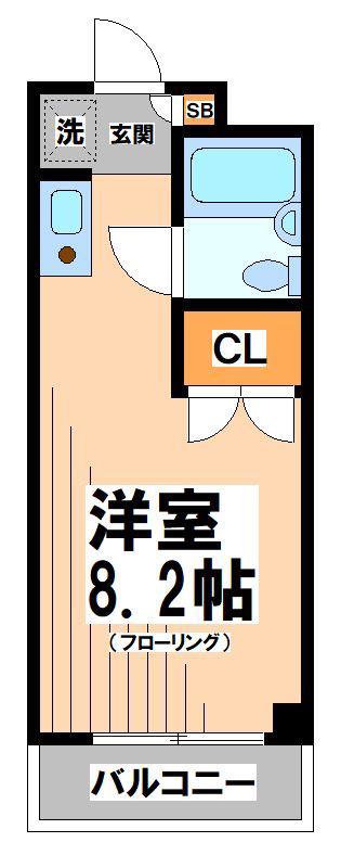 ラピュタ浜田山(ワンルーム/3階)の間取り写真