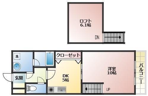 尾末ROYALSALON(1DK/3階)の間取り写真