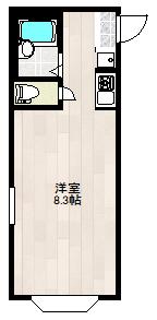 聖和コーポA棟(ワンルーム/2階)の間取り写真