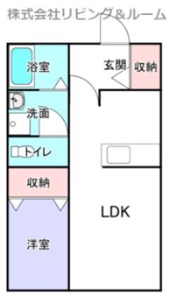 ソレーユ三笠(1LDK/2階)の間取り写真