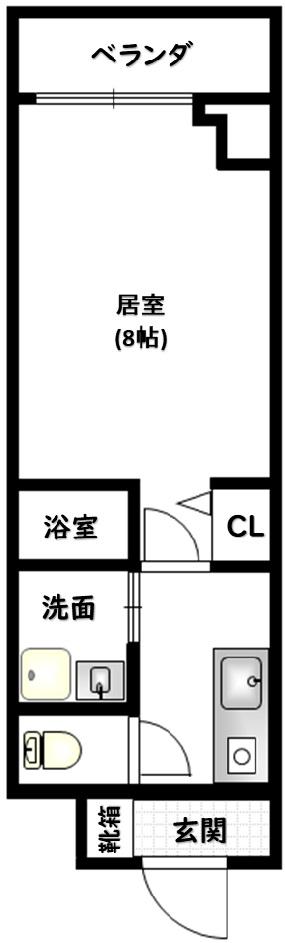 CIRCLE T I-TIDA(1K/3階)の間取り写真