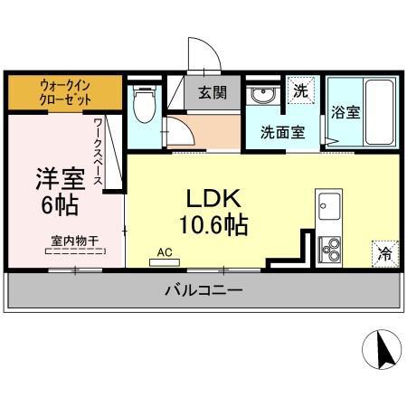 プレミアステイツS(1LDK/1階)の間取り写真
