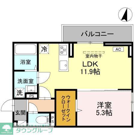 SOPHIA II B(1LDK/1階)の間取り写真