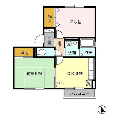 アネックス中野II(2DK/1階)の間取り写真