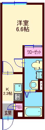 SPEC REJIDENCE TOGOSHI(1K/2階)の間取り写真