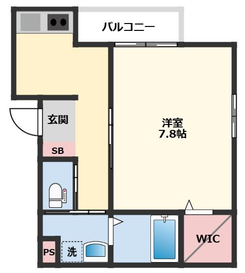 M-PLUS(1K/2階)の間取り写真