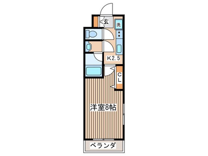 KSマンション(1K/2階)の間取り写真