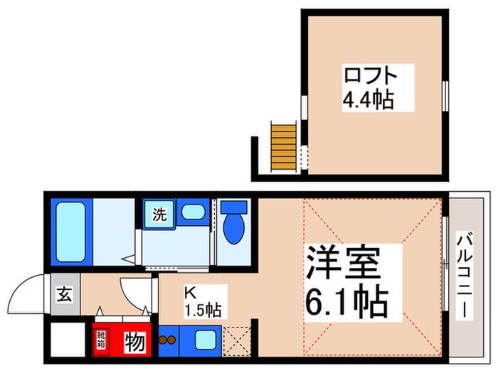 ガレットハウス(1K/2階)の間取り写真