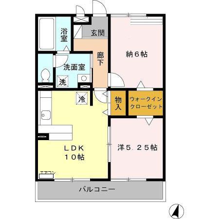 ラヴィーヌ(1LDK/2階)の間取り写真