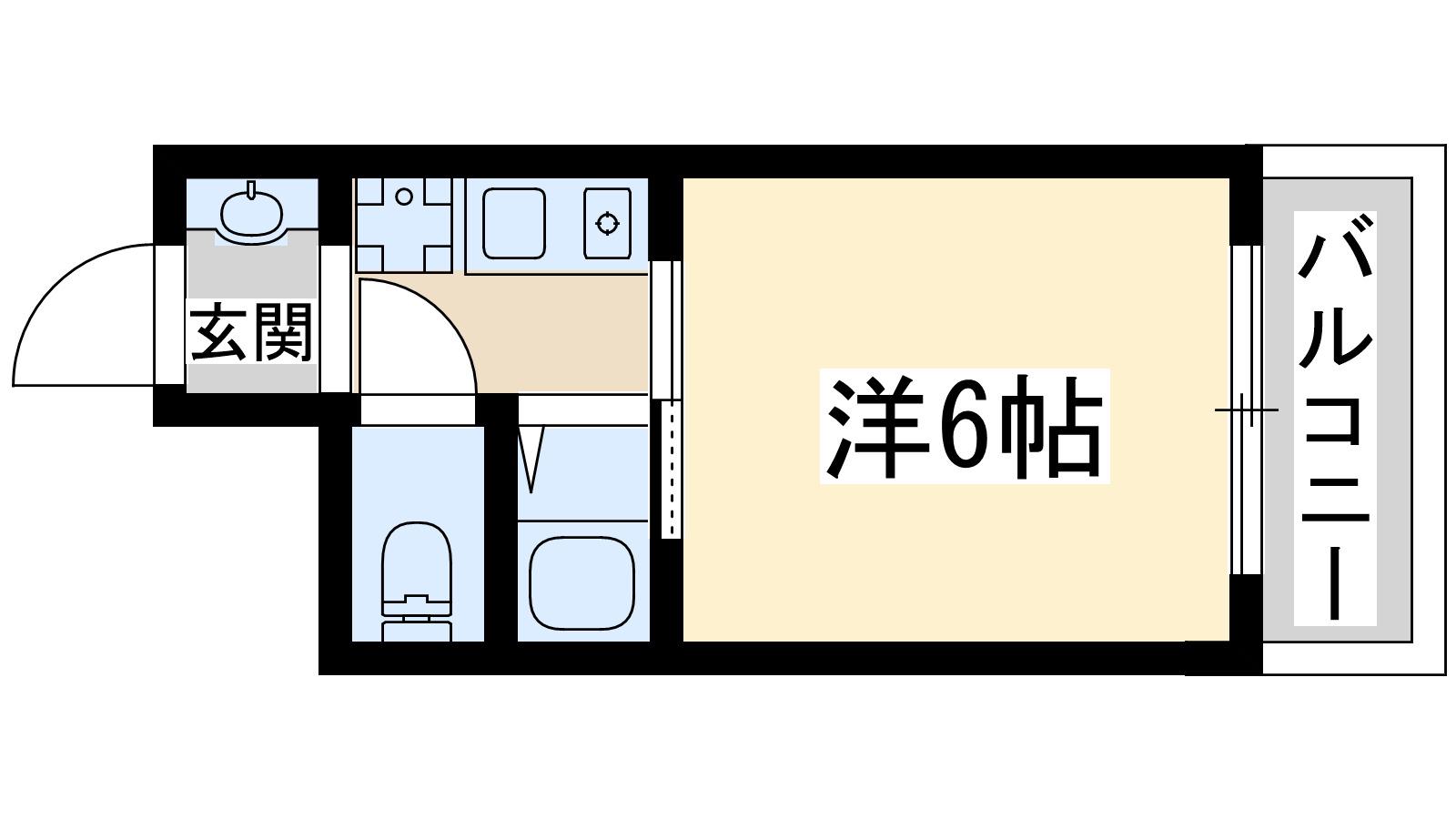 コスモハイツ三国(1K/2階)の間取り写真