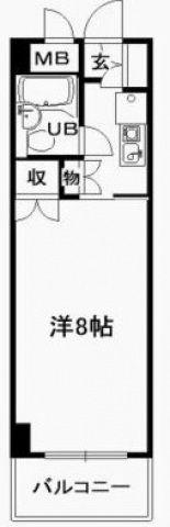井口クインズコート(1K/2階)の間取り写真