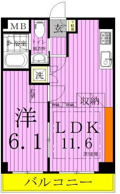 八潮PARK SQUARE(1LDK/2階)の間取り写真
