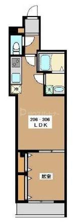 ミリアビタ船橋(1LDK/3階)の間取り写真