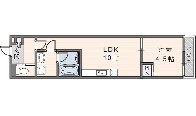 ルクレール菱屋(1LDK/2階)の間取り写真