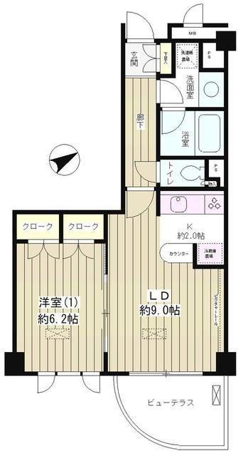 ラピュタ(1LDK/3階)の間取り写真